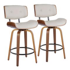 Beige Lombardi 26" Fixed-Height Counter Stool - Set of 2