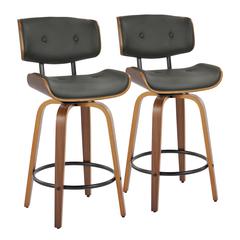 Grey Lombardi 26" Fixed-Height Counter Stool - Set of 2