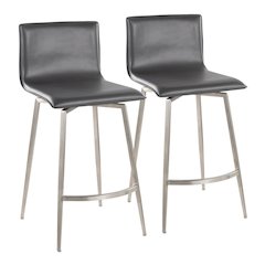 Mara Upholstered 26" Fixed-Height Counter Stool - Set of 2