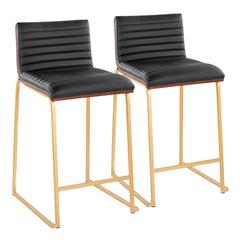 Gold Mason Mara 26" Fixed-Height Counter Stool - Set of 2