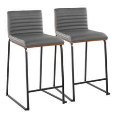 Grey Mason Mara 26" Fixed-Height Counter Stool - Set of 2
