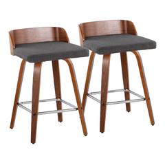 Grey Maya 26" Fixed-Height Counter Stool - Set of 2