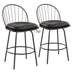 Brown Riley Claire 26" Fixed-Height Counter Stool - Set of 2