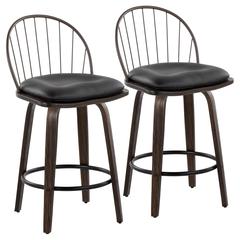 Brown Riley 26" Fixed-Height Counter Stool - Set of 2