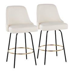 Studded Marcel 27" Fixed-Height Counter Stool - Set of 2