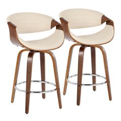 Brown Symphony 26" Fixed-Height Counter Stool - Set of 2