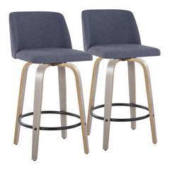 Grey Toriano 26" Fixed-Height Counter Stool - Set of 2