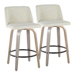 Grey Toriano 26" Fixed-Height Counter Stool - Set of 2