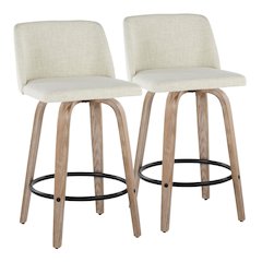 Toriano 26" Fixed-Height Counter Stool - Set of 2