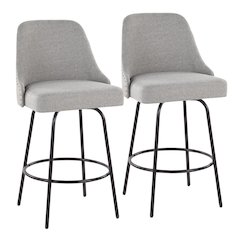 Studded Marcel 27" Fixed-Height Counter Stool - Set of  2