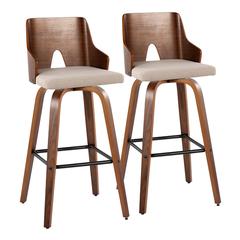 Beige Ariana 30" Fixed-Height Barstool - Set of 2