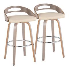 Grey Cassis 30" Fixed-Height Barstool - Set of 2