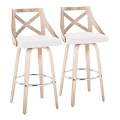 Clear Charlotte 30" Fixed-Height Barstool - Set of 2