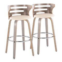 Grey Cosini 30" Fixed-Height Barstool - Set of 2