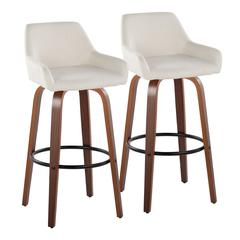 Beige Daniella 30" Fixed-Height Barstool - Set of 2