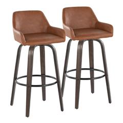 Brown Daniella 30" Fixed-Height Barstool - Set of 2