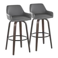 Brown Daniella 30" Fixed-Height Barstool - Set of 2