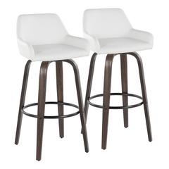 Brown Daniella 30" Fixed-Height Barstool - Set of 2