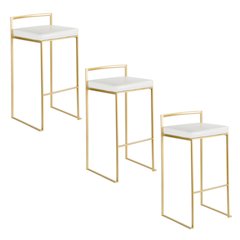 Fuji Stacker 30" Fixed-Height Barstool - Set of 3