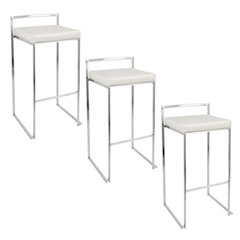 Fuji Stacker 30" Fixed-Height Barstool - Set of 3