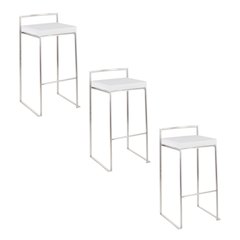 Fuji Stacker 30" Fixed-Height Barstool - Set of 3