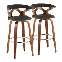 Grey Gardenia 30" Fixed-Height Barstool - Set of 2