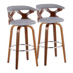 Grey Gardenia 30" Fixed-Height Barstool - Set of 2