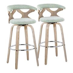 Green Gardenia 30" Fixed-Height Barstool - Set of 2