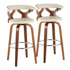 Brown Gardenia 30" Fixed-Height Barstool - Set of 2