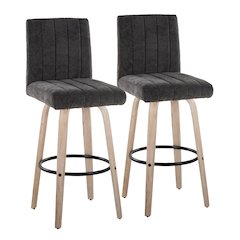 Hank 30" Fixed-Height Barstool - Set of  2