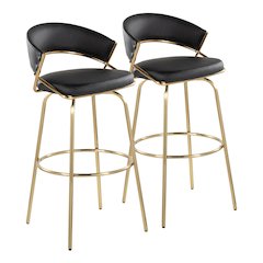 Jie 30" Fixed-Height Barstool - Set of 2