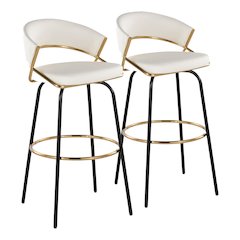 Jie 30" Fixed-Height Barstool - Set of 2
