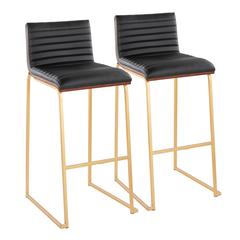 Gold Mason Mara 30" Fixed-Height Barstool - Set of 2