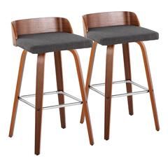 Grey Maya 30" Fixed-Height Barstool - Set of 2