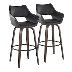 Mustang 30" Fixed-Height Barstool - Set of 2