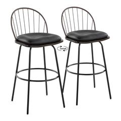 Brown Riley Claire 30" Fixed-Height Barstool - Set of 2