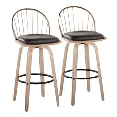 Brown Riley 30" Fixed-Height Barstool - Set of 2