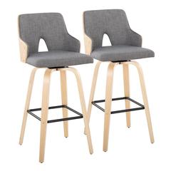 Grey Stella 30" Fixed-Height Barstool - Set of 2