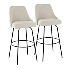 Studded Marcel 30" Fixed-Height Barstool - Set of  2