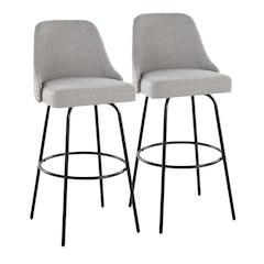 Studded Marcel 30" Fixed-Height Barstool - Set of  2