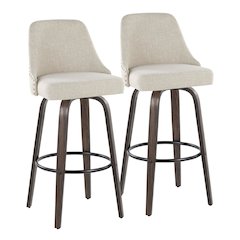 Studded Marcel 30" Fixed-Height Barstool - Set of  2