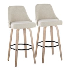 Studded Marcel 30" Fixed-Height Barstool - Set of  2