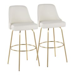 Studded Marcel 30" Fixed-Height Barstool - Set of  2