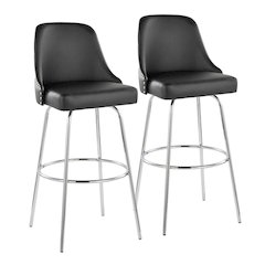 Studded Marcel 30" Fixed-Height Barstool - Set of 2
