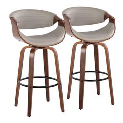 Brown Symphony 30" Fixed-Height Barstool - Set of 2
