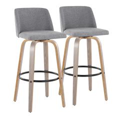 Black Toriano 30" Fixed-Height Barstool - Set of 2