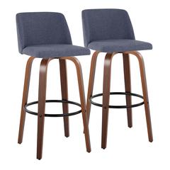 Black Toriano 30" Fixed-Height Barstool - Set of 2