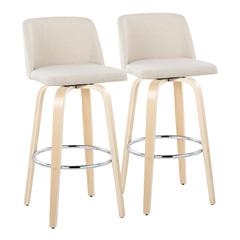 Brown Toriano 30" Fixed-Height Barstool - Set of 2