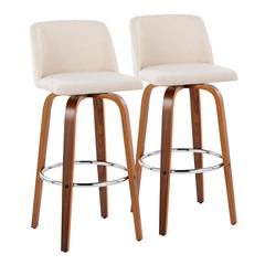 Brown Toriano 30" Fixed-Height Barstool - Set of 2