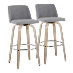 Silver Toriano 30" Fixed-Height Barstool - Set of 2